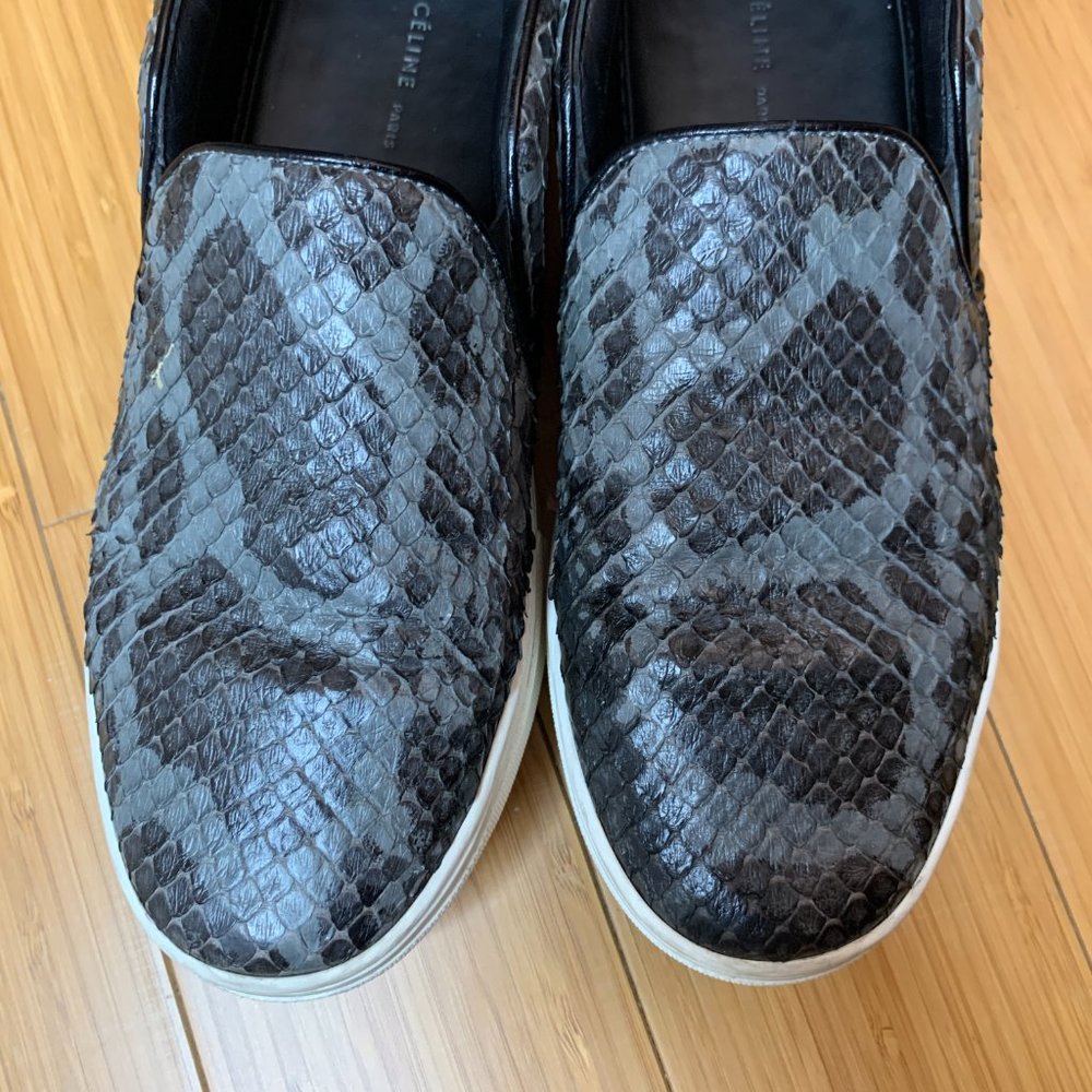 Celine Grey & Black python Slip-On Sneakers - Picture 6 of 11